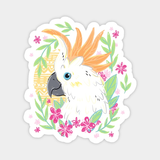 Citron Crested Cockatoo Magnet by IllustratedActivist