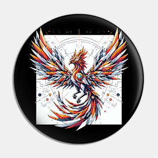 Techno Mythical: Cybernetic Phoenix Pin