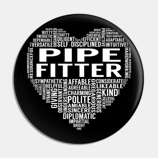 Pipe Fitter Heart Pin by LotusTee