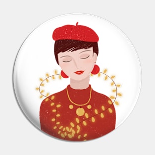 French Christmas fashion Pin