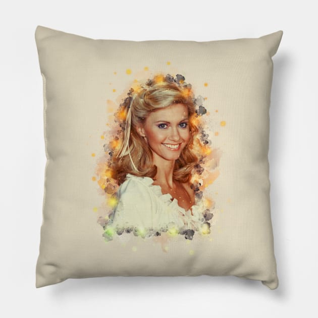 Olivia Newton John Pillow by Stacy Peters Art