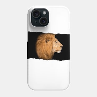 Lion Behind Broken Wall Phone Case