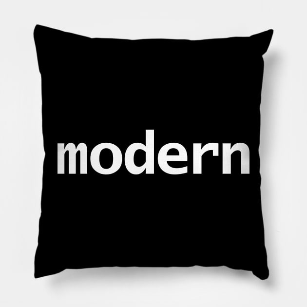 Modern Typography White Text Pillow by ellenhenryart