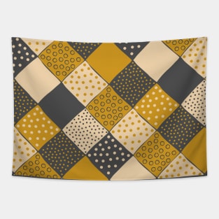 Polka dot Pattern (gold, dark gray and sand) Tapestry