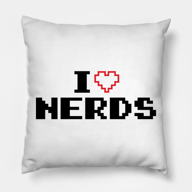 I Heart Nerds v6 Pillow by Emma