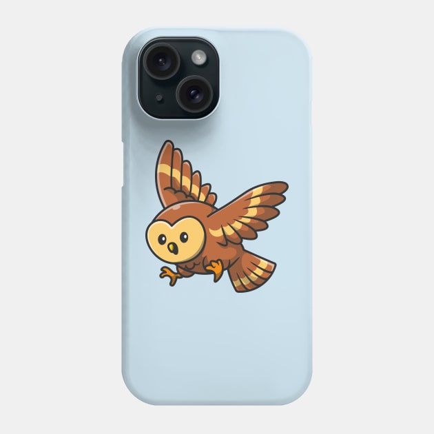 Cute Owl Flying Cartoon Phone Case by Catalyst Labs