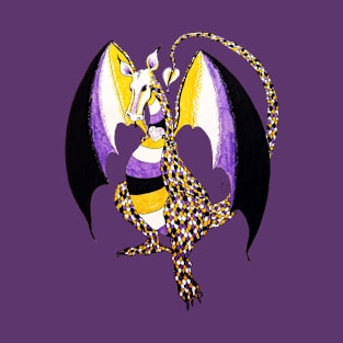 Non-Binary Pride Dragon with Heart T-Shirt