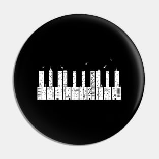 Piano Skyline - Keyboard Music Pin