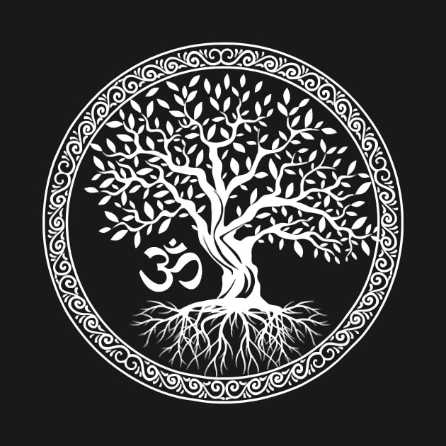 Tree of Life With Om Symbol Yoga by JaydeMargulies