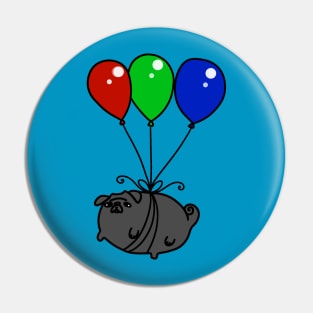 Black Balloon Pug Pin
