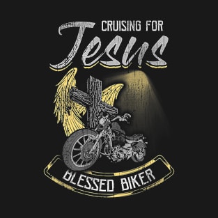 Christian Cross God Blessed Biker Jesus Lover T-Shirt