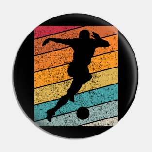 Male Soccer Football Outdoor Sports Retro Sunset Design Pin