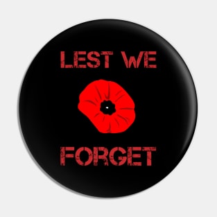 Veteran Lest We Forget Poppy Pin