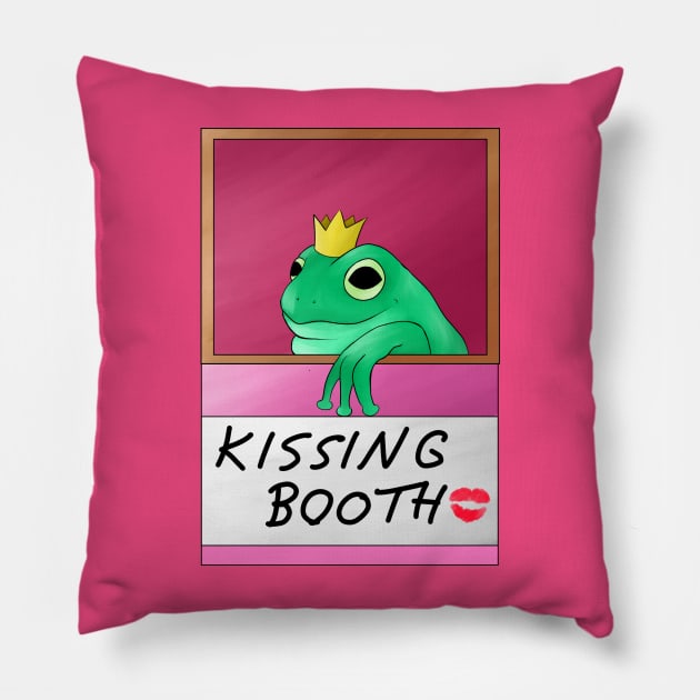 Frog Prince Kissing Booth Pillow by chronicallycrafting