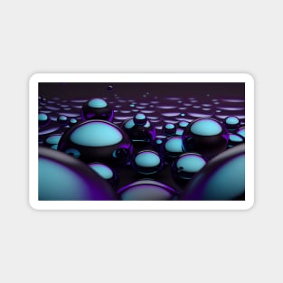 Purple and Aqua Bubbles Magnet