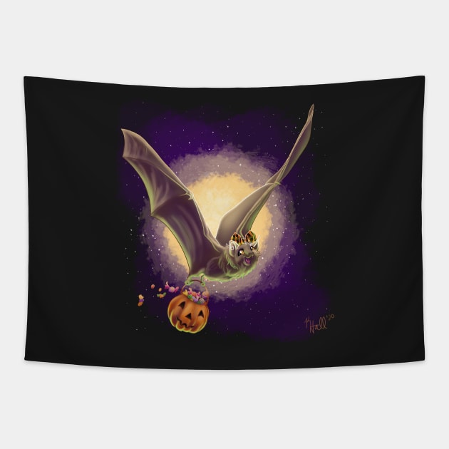 Halloween Candy Bat Tapestry by Unicornarama