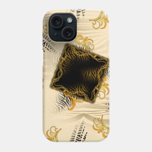 Animal skin texture with gold ornaments Phone Case