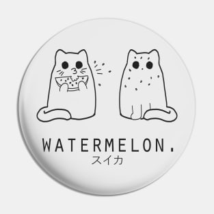 Watermelon "Suika" and Cats Minimalist/Simple Art Pin