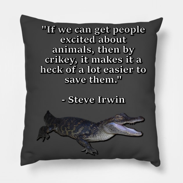 American Alligator Gaping Pillow by Paul Prints