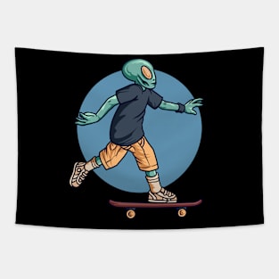 Skating Alien Tapestry