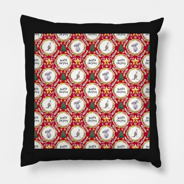 Merry Christmas - An Australian Christmas Print Pillow by annaleebeer