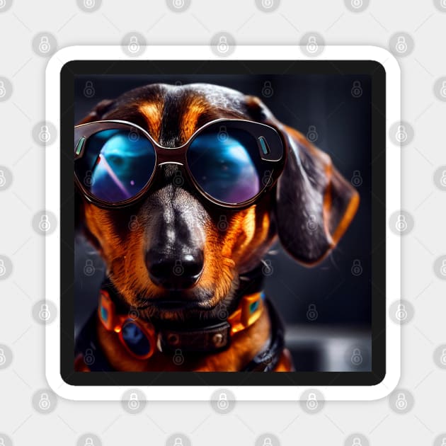 cool dachshund Magnet by LoewenDesigns