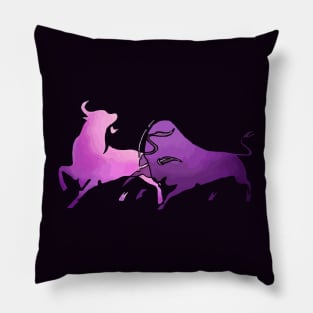 Taurean Bulls Animal Art Lilac Cut Out Pillow