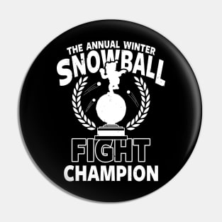 Snowball Fight Champion Funny Retro Winter Gift Pin