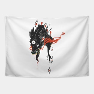 Magical Wolf Third Eye Art Tapestry