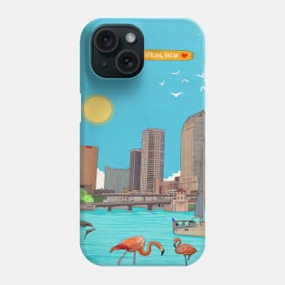 Tampa Bay Skyline Spring Break Florida USA Whimsical Illustration Phone Case