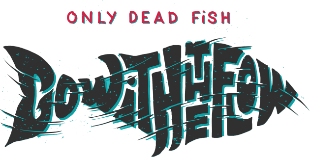 Only Dead Fish Go With The Flow Kids T-Shirt by Mako Design 