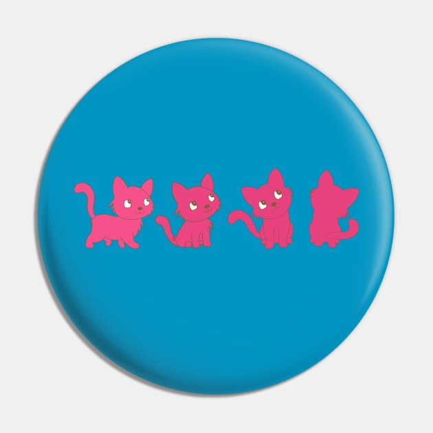 Pink thinking cat Pin by EV Visuals