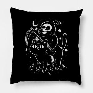 grim reaper and cat Pillow