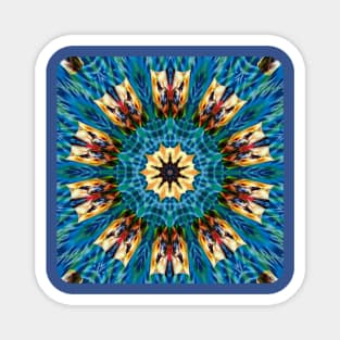 Beautiful blue green and gold circular design Magnet