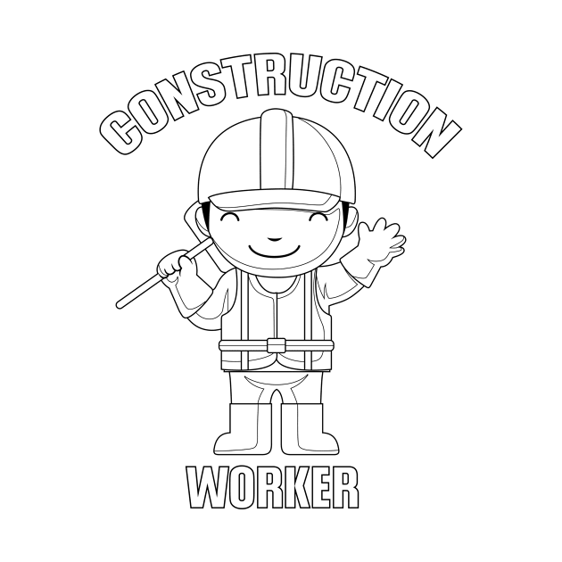 Construction Worker Motif For Coloring by Realfashion