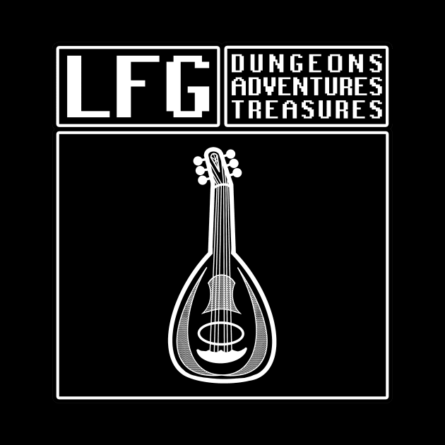 LFG Looking For Group Bard Lute Class Dungeon Tabletop RPG TTRPG by GraviTeeGraphics