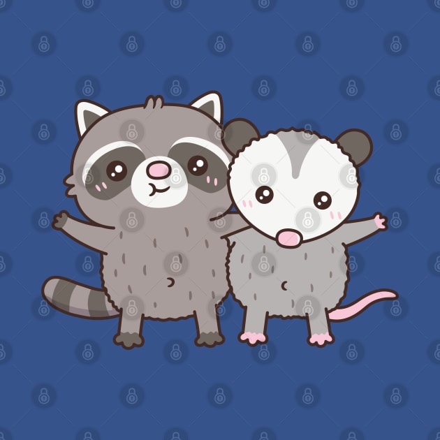 Cute Raccoon And Opossum Besties by rustydoodle