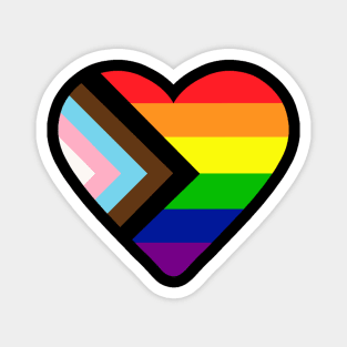 Progress Pride Flag Heart Magnet