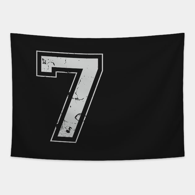 Number 7 Seven Gray Jersey Sports Athletic Player Tapestry by porcodiseno