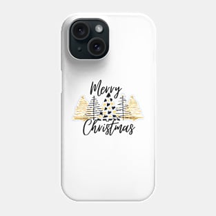 Merry Christmas golden black Phone Case