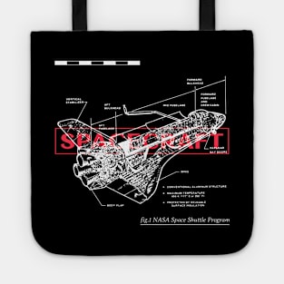 Retro Spacecraft Blueprint Tote