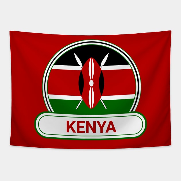 Kenya Country Badge - Kenya Flag Tapestry by Yesteeyear