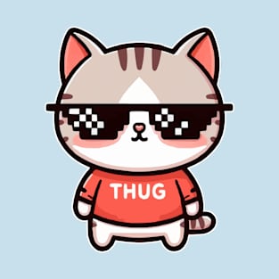 cute Thug cat Life T-Shirt