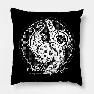 Sloth Spirit / white_black [mr.Lenny Friends] Pillow