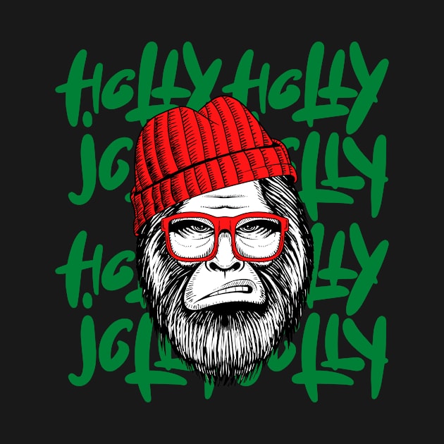 Christmas Holly Jolly BigFoot by edub gifts