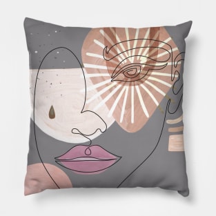 Abstract modern woman face Pillow