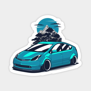 Blue Prius Widebody JDM Mountains Magnet
