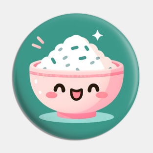 Pink Kawaii Rice Bowl Pin