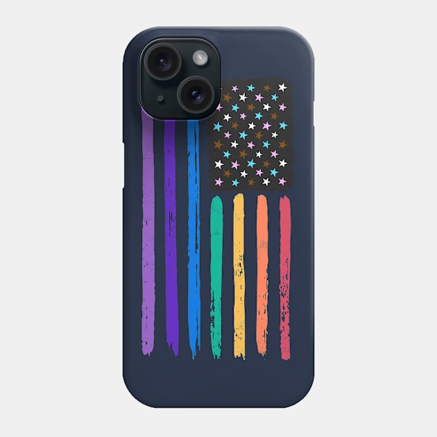 Pride-Spangled Banner - Rainbow Pride US flag - LGBTQ - Stars and Stripes Phone Case by thedesigngarden