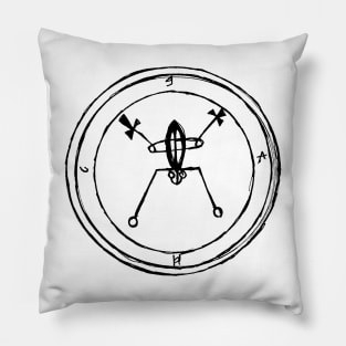 Dark and Gritty Seal of Bael (black on white) Pillow